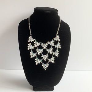 Inc Silver-Tone Crystal & Stone Statement Necklace